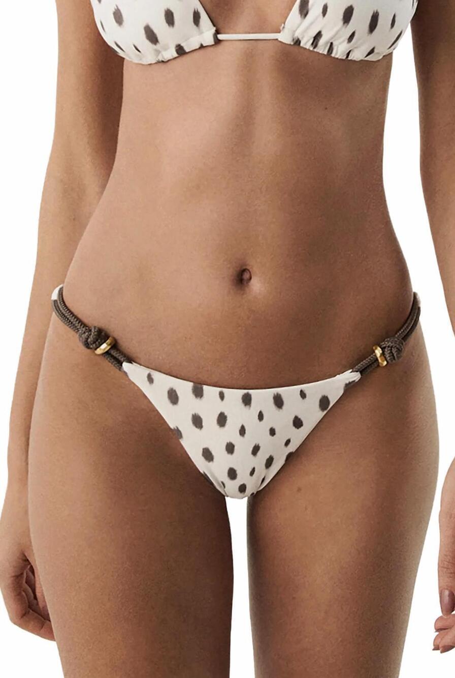 NEW VIX PAULA HERMANNY women's gal full bikini bottom in white multi